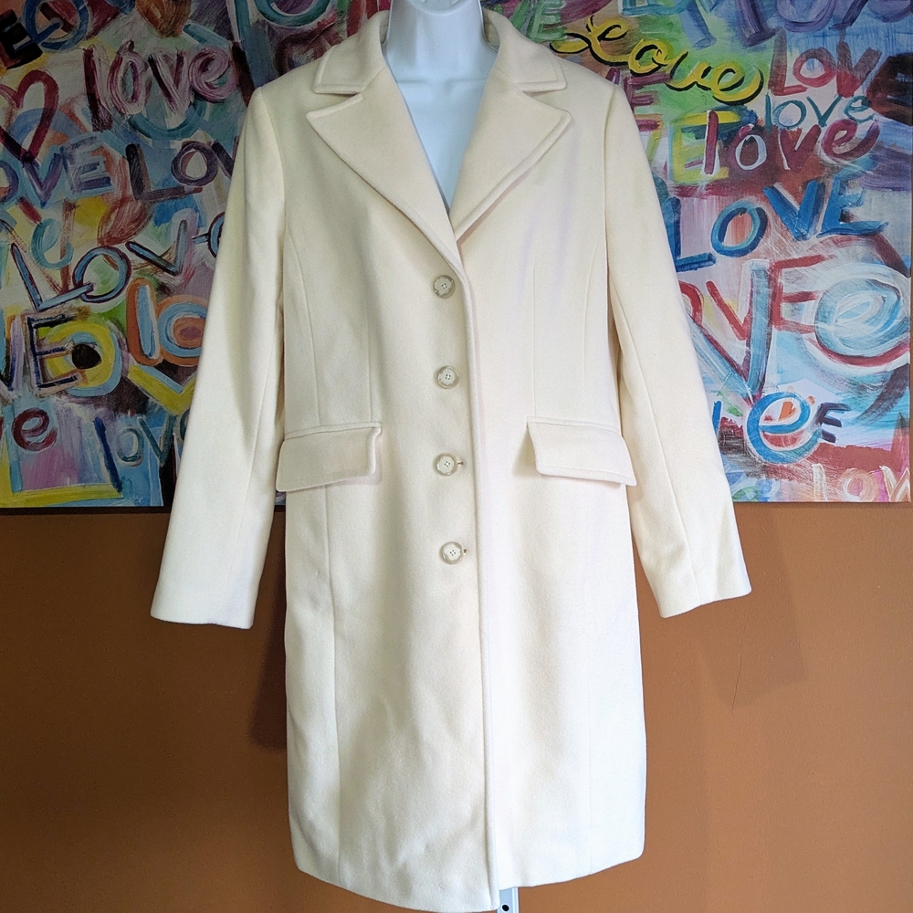 Ann Taylor Cream Trench Coat